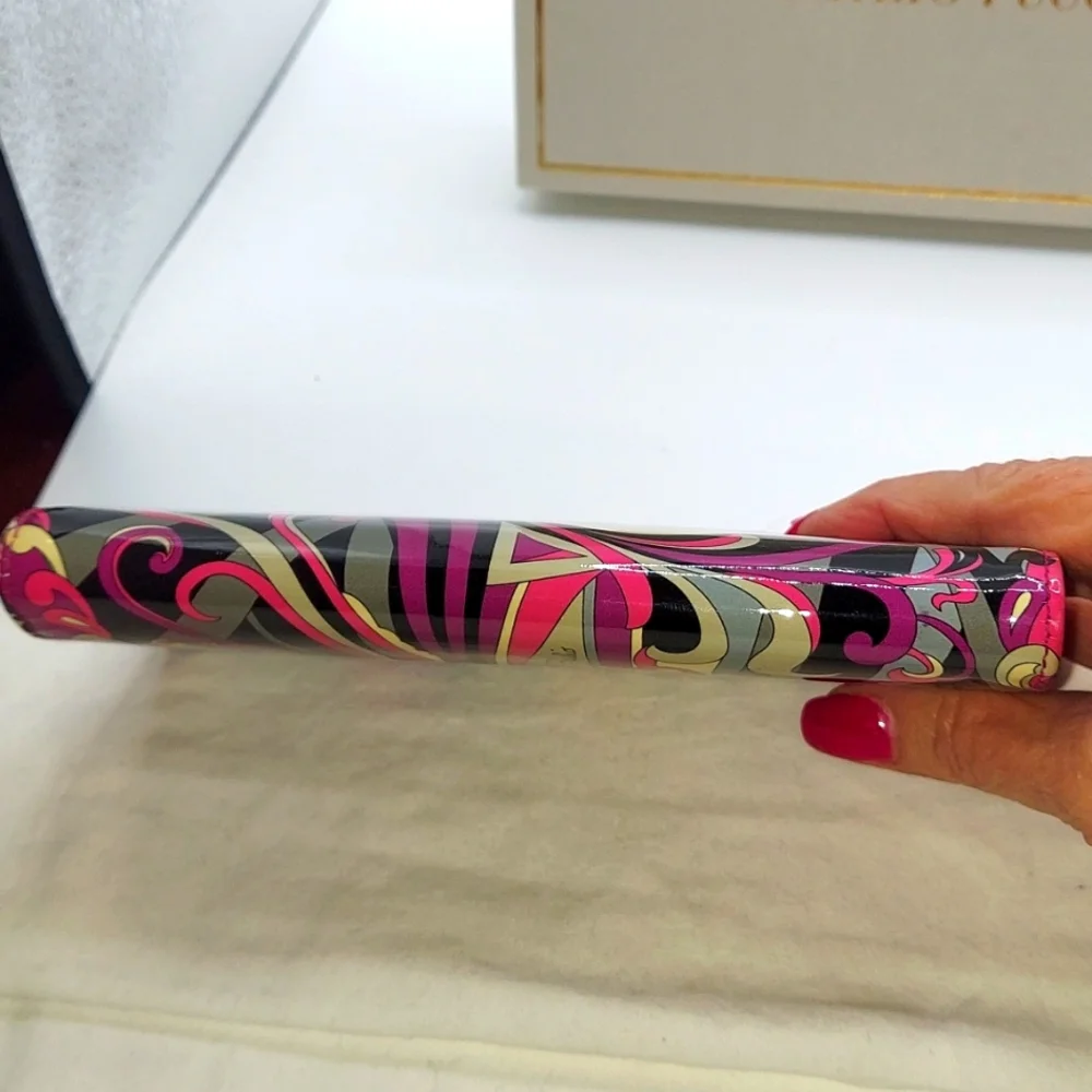 Emilio Pucci-Vintage Multi-color Print Bifold wallet in pink, purple & black - Picture 10 of 11